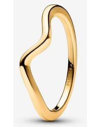 PANDORA - Polished Wave Ring - Lyst