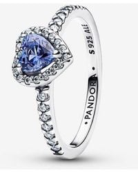 PANDORA - Sparkling Elevated Heart Ring - Lyst