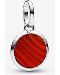 PANDORA - Murano Glass Engravable Mini Medallion Charm - Lyst