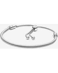 PANDORA - Moments Snake Chain Slider Bracelet - Lyst