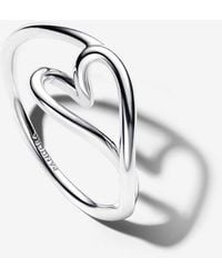 PANDORA - Organically Shaped Heart Small Ring - Lyst