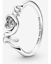 PANDORA - Mum Pavé Heart Ring - Lyst