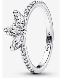PANDORA - Rectangular Bars Sparkling Pavé Ring - Lyst