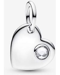 PANDORA - March Heart Dangle Charm - Lyst