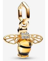 PANDORA - Sparkling Bee Dangle Charm - Lyst