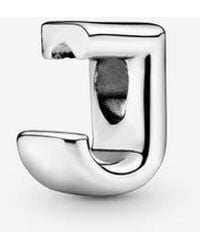 PANDORA - Letter J Alphabet Charm - Lyst
