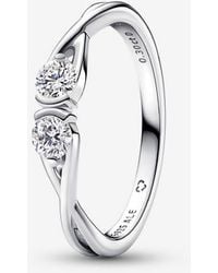 PANDORA - Infinite Sterling Double Facing Lab-Grown Diamond Ring - Lyst