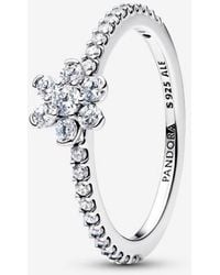 PANDORA - Sparkling Flower Ring - Lyst