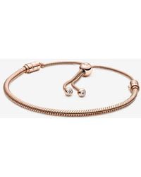 PANDORA - Moments Snake Chain Slider Bracelet - Lyst
