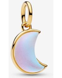 PANDORA - Sparkling Crescent Moon Dangle Charm - Lyst