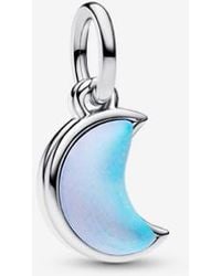 PANDORA - Crescent Moon Double Dangle Charm - Lyst