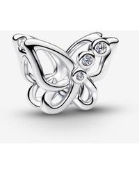 PANDORA - Butterfly Openwork Charm - Lyst