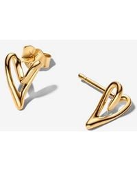 PANDORA - Organically Shaped Heart Stud Earrings - Lyst
