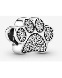 PANDORA - Hearts & Paw Print Dangle Charm - Lyst