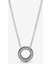 PANDORA - Sparkling Double Halo Collier Necklace - Lyst
