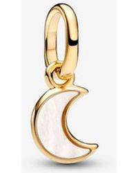 PANDORA - Crescent Moon Mini Dangle Charm - Lyst