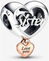 PANDORA - Love You Sister Heart Charm - Lyst