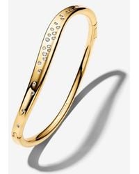 PANDORA - Organically Shaped Stone-Set Bangle - Lyst