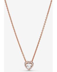 PANDORA Sparkling Open Heart Necklace 