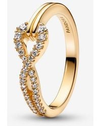 PANDORA - Infinite Lab-Grown Diamond Pavé Double Row Ring - Lyst