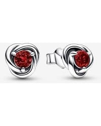 PANDORA - January Birthstone Eternity Circle Stud Earrings - Lyst