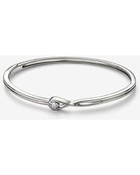 PANDORA - Infinite 14k White Gold Lab-grown Diamond Bangle - Lyst