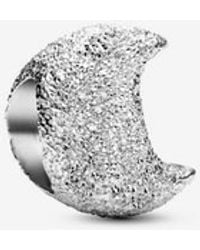 PANDORA - Textured Moon Mini Charm - Lyst