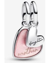 PANDORA - Splittable Mother & Daughter Dangle Charm - Lyst
