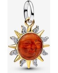 PANDORA - Swirling Sun Two-Tone Dangle Charm - Lyst