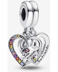 PANDORA - Puzzle Piece Hearts Splittable Friendship Dangle Charm - Lyst
