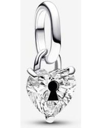 PANDORA - Keyhole Heart Mini Dangle Charm - Lyst
