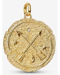 PANDORA - Crossing Arrows Oversized Medallion Charm - Lyst