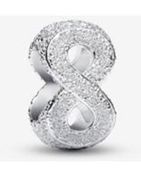 PANDORA - Textured Infinity Symbol Mini Charm - Lyst
