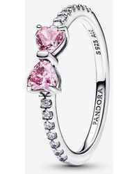 PANDORA - Sparkling Bow Ring - Lyst