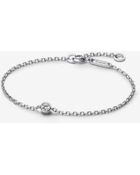 PANDORA - Era Bezel Sterling Lab-Grown Diamond Chain Bracelet - Lyst