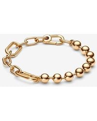 PANDORA - Me Metal Bead & Link Chain Bracelet - Lyst