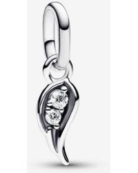 PANDORA - Me Sparkling Angel Wing Mini Dangle Charm - Lyst