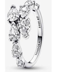 PANDORA - Sparkling Overlapping Band Ring - Lyst