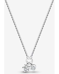 PANDORA - Talisman Sterling Lab-Grown Diamond Heart & Star Dangle Pendant Necklace - Lyst