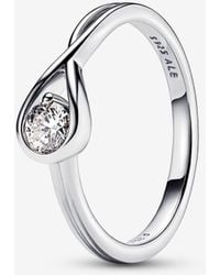 PANDORA - Infinite Sterling Silver Lab-grown Diamond Ring - Lyst