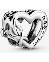 PANDORA - Moments Sterling Silver Love You Mum Infinity Heart Bracelet Charm - Lyst