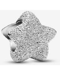 PANDORA - Textured Star Mini Charm - Lyst