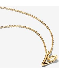 PANDORA - Organically Shaped Heart Small Pendant Necklace - Lyst