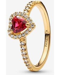 PANDORA - Elevated Heart Ring - Lyst