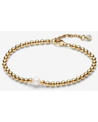 PANDORA - Treated Freshwater Cultured Pearl & Beads Bracelet - Lyst