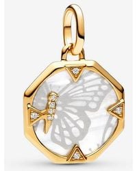 PANDORA - Pearlescent Butterfly Medallion Charm - Lyst