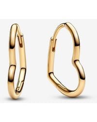PANDORA - Asymmetrical Heart Hoop Earrings - Lyst