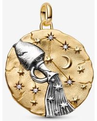 PANDORA - Aquarius Zodiac Oversized Medallion Charm - Lyst