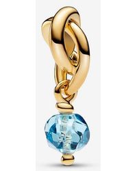 PANDORA - March Birthstone Eternity Circle Dangle Charm - Lyst