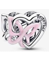 PANDORA - Entwined Heart & Butterfly Charm - Lyst